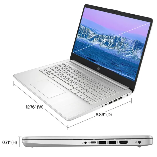 HP Newest 14" Business Laptop,Intel Celeron N4120,Up to16GB RAM,384GB Storage(128GB eMMC+256GB Micro SD),1Year Office 365,Silver - Image 2