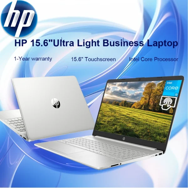 HP 2024 Business Laptop, 15.6" Touchscreen Laptop, Intel Core i3-1215U, 8GB RAM, 128GB SSD, Intel UHD Graphics, Silver