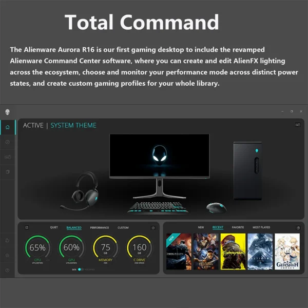 Alienware Aurora R16 Gaming Desktop,Intel i7-14700F,NVIDIA GeForce RTX 4060, Up to 64GB DDR5 RAM,4TB SSD,2TB HDD,Windows 11 Pro - Image 4