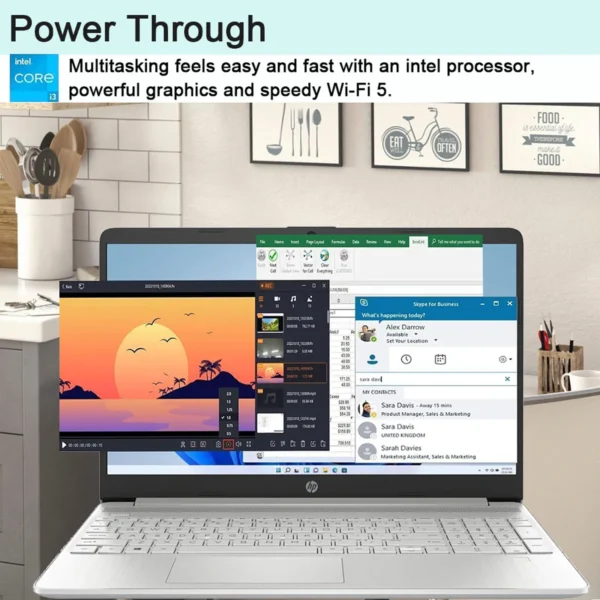 HP 2024 Business Laptop, 15.6" Touchscreen Laptop, Intel Core i3-1215U, 8GB RAM, 128GB SSD, Intel UHD Graphics, Silver - Image 4