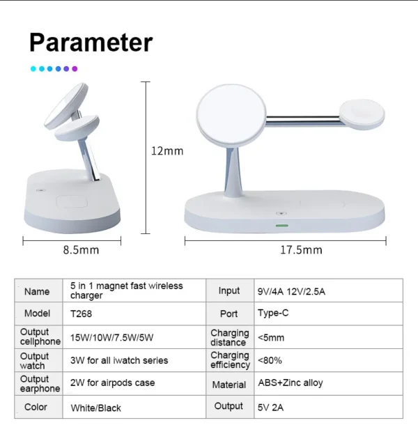 3 in 1 Wireless Charger Stand For iPhone 12 13 14 15 16 Fast Charging Station for Apple Watch 10 9 8 7 6 5 4 Airpods 2 3 Pro - Image 16