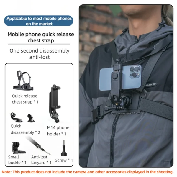 SUREWO Mobile Phone Quick Release Chest Strap Adjustable Holder Fixed Shooting Bracket Vedio Live Stream Photography Accessories - Image 6