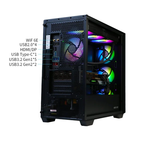 YEAH MAGIC Gaming Desktop PC AMD R7 7800X3D 7800XT DDR5 6000MHz 32G 1TB M.2 SSD Windows 11 Home 850W PSU Office Business WIFI - Image 3