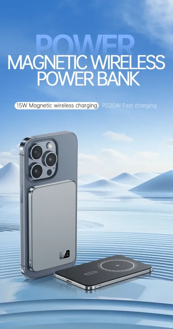 3 in 1 Power Bank For MagSafe,Thin Magnetic Wireless Powerbank 20W Portable External Battery For Apple Watch  iPhone 16 15 14 13 - Image 23