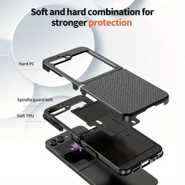 for Samsung Galaxy Z Flip 6 Case with Hinge Protection, Shockproof Drop Proof Full Body Protective Slim Cover Protective Case - Image 5