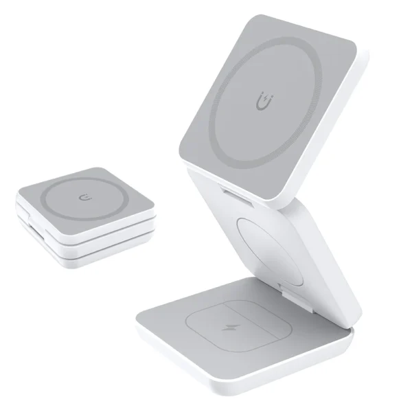 Wireless Charger 3 in 1 Foldable Magnetic Wireless Charging Station for iPhone 15 14 13 12 Pro Max Apple Watch 8 9 Charger - Image 20