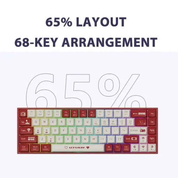 AJAZZ AK680 Mechanical Keyboard ABS Keycap 68 Keys Wired Wireless Bluetooth Gamer Keyboard Hot Swap Custom Gasket for Pc Laptop - Image 2