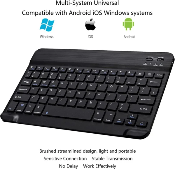 Mini Bluetooth Keyboard Wireless Keyboard Rechargeable Russian Spain Keyboards For IOS Android Windows 10 Inch For Phone Tablet - Image 3