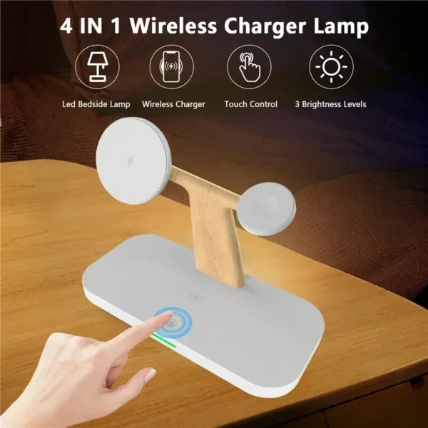 3 In 1 Magnetic Wireless Charger Stand For iPhone 16 15 14 Pro Max Apple Watch 9 8 7 Airprods Fast Charging Station Dock Holder - Image 24