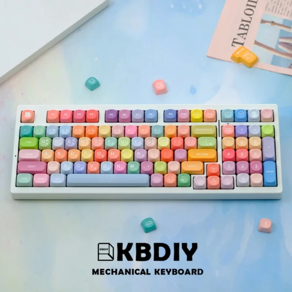 KBDiy KOA Profile Gummy Bears Keycap PBT Custom Korean Keycaps for Mechanical Keyboard Game Cute 141 Keys Caps ISO 7U Space Bar - Image 5