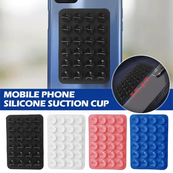 Multifunctional Mobile Phone Silicone Suction Cup 24 Square Mobile Phone Single-Sided Case Anti-Slip Holder Mount Suction - Image 2