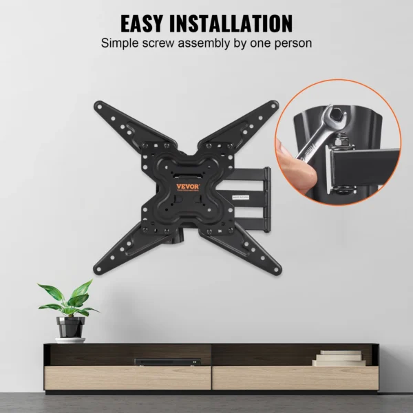 VEVOR Full Motion TV Mount Fit for Most 26-55 inch TVs Swivel Tilt Horizontal Adjustment TV Wall Mount Bracket Articulating Arms - Image 5