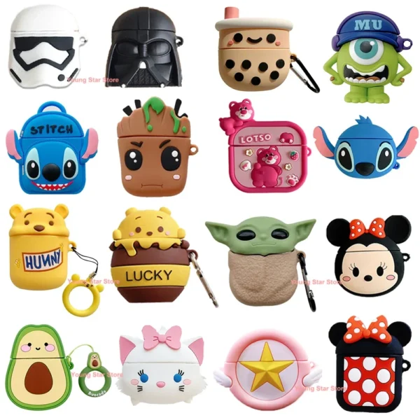 3D Cartoon Case for Apple AirPods 1 2 3 Pro Case for AirPods Pro2 Case Cute Cover Earphone Protective Case Earphones Accessories