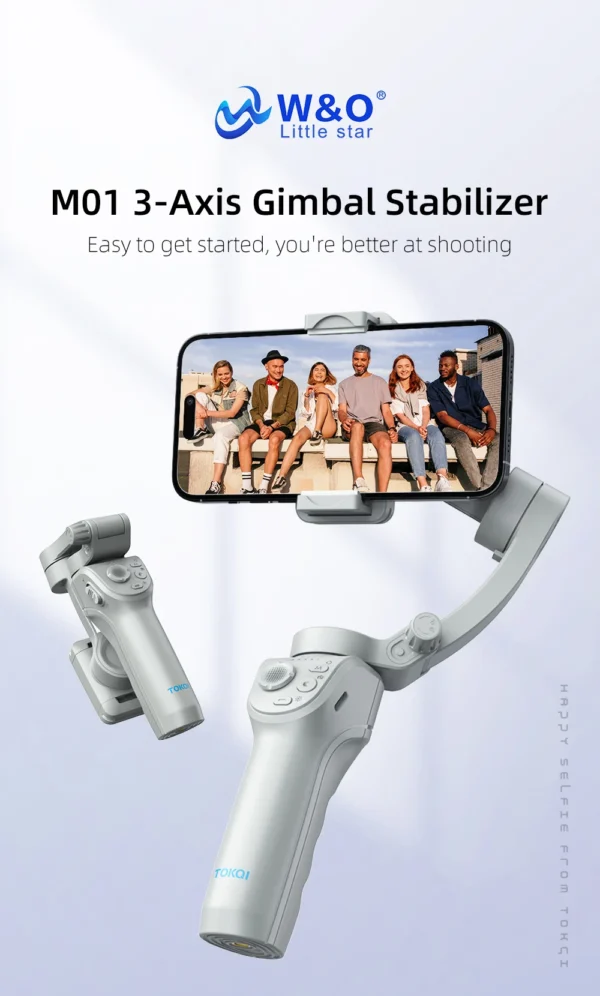 W&O M01 3-Axis Mobile Phone Gimbal Stabilizer Handheld Selfie Stick for iPhone Xiaomi Android IOS Smartphone Tripod Stand - Image 7