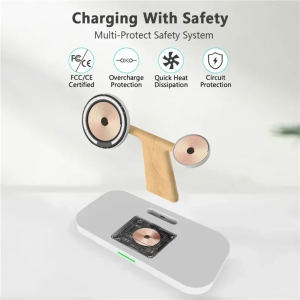 3 In 1 Magnetic Wireless Charger Stand For iPhone 16 15 14 Pro Max Apple Watch 9 8 7 Airprods Fast Charging Station Dock Holder - Image 4