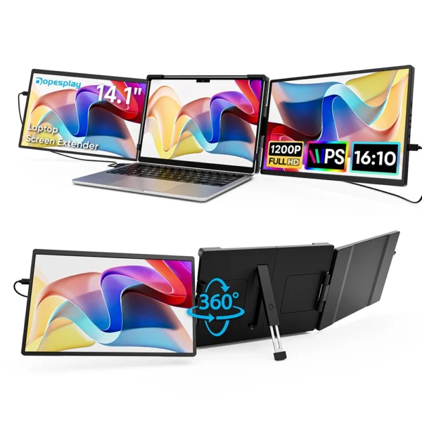 Dopesplay 14.1inch Portable Monitor 1200P FHD IPS Triple Dual Screen Extender display For PC Switch Gaming Mac Laptop to 17.3“ - Image 8