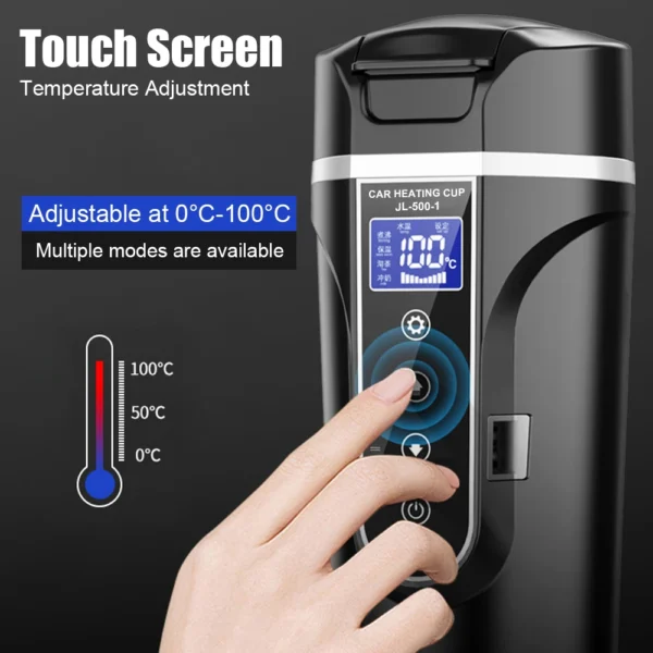 Portable LCD Display 450ML Water Warmer Bottle Stainless Steel Heat Preservation Car Heating Cup Electric Kettle 12V/24V - Image 14