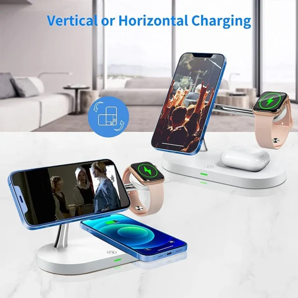 3 in 1 Wireless Charger Stand For iPhone 12 13 14 15 16 Fast Charging Station for Apple Watch 10 9 8 7 6 5 4 Airpods 2 3 Pro - Image 12