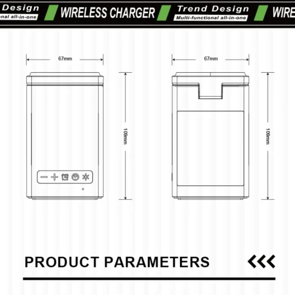 6 in 1 Magnetic Multi-function Bluetooth Speaker Wireless Charger with Alarm Clock for Multiple Devices and Time Display - Image 6