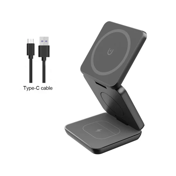 Wireless Charger 3 in 1 Foldable Magnetic Wireless Charging Station for iPhone 15 14 13 12 Pro Max Apple Watch 8 9 Charger - Image 7