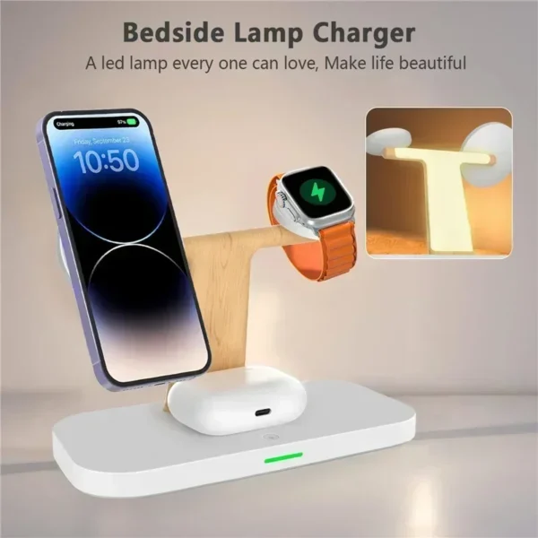 3 In 1 Magnetic Wireless Charger Stand For iPhone 16 15 14 Pro Max Apple Watch 9 8 7 Airprods Fast Charging Station Dock Holder - Image 17