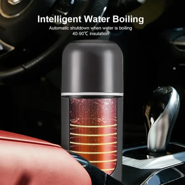 12V 24V Car Heating Cup Electric Kettle Stainless Steel Smart Temperature Control Touch LCD Display Travel Coffee Mug Warmer - Image 20