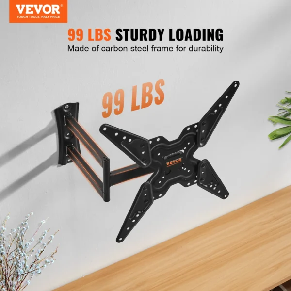 VEVOR Full Motion TV Mount Fit for Most 26-55 inch TVs Swivel Tilt Horizontal Adjustment TV Wall Mount Bracket Articulating Arms - Image 2