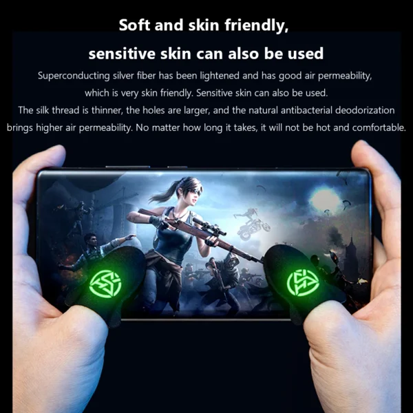 1 Pair For PUBG Gaming Finger Sleeve Luminous Fingertips Cover Anti-slip Breathable Finger Cots Thumb Gloves For Mobile Game - Image 4