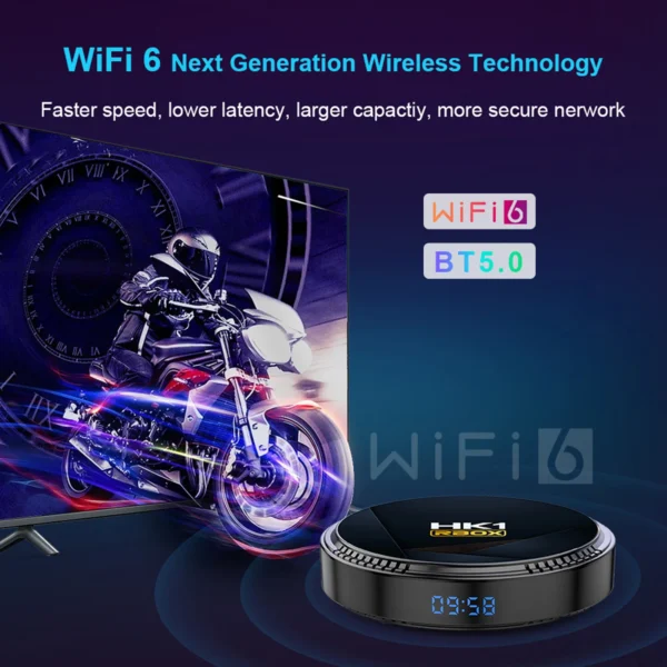 HK1 RBOX-H8 WIFI6 Android 12.0 Smart TV Box Allwinner H618 Quad-core 4K Media Player H.265 VP9 6K Decording Dual Band WiFi6 BT5 - Image 5