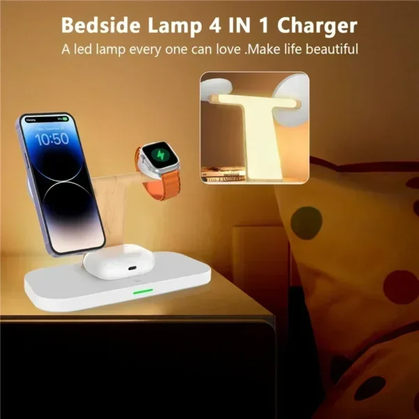 3 In 1 Magnetic Wireless Charger Stand For iPhone 16 15 14 Pro Max Apple Watch 9 8 7 Airprods Fast Charging Station Dock Holder - Image 23