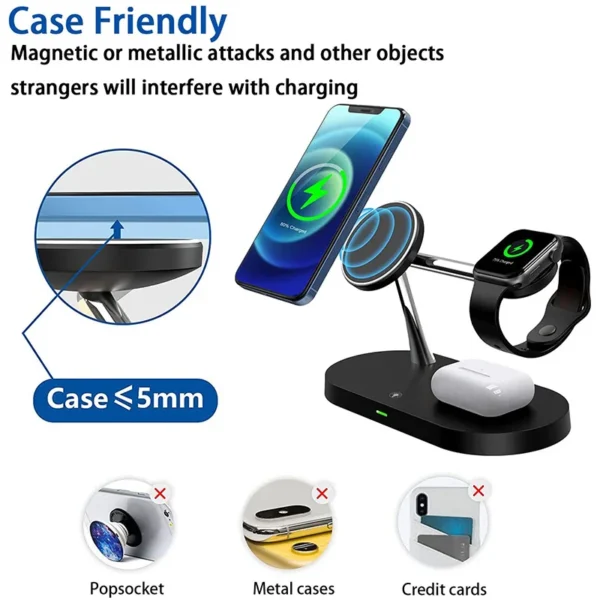 3 in 1 Wireless Charger Stand For iPhone 12 13 14 15 16 Fast Charging Station for Apple Watch 10 9 8 7 6 5 4 Airpods 2 3 Pro - Image 11