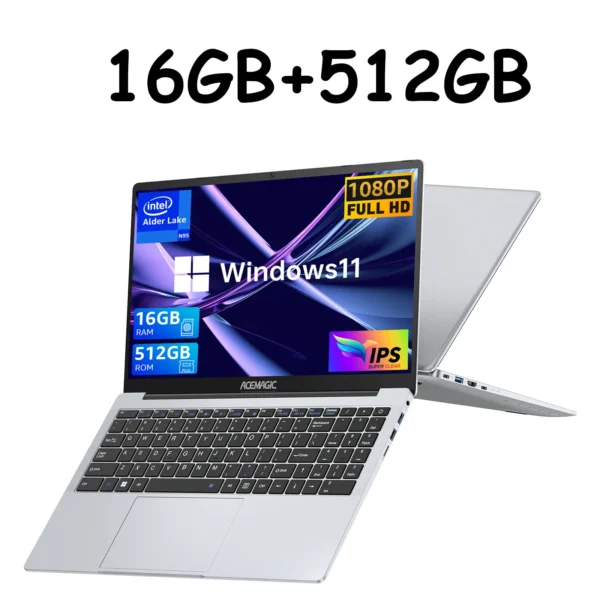 ACEMAGIC 15.6" Ultra Slim Laptop 16GB RAM 512GB SSD Intel N95 Notebook Gamer 1920*1080 Display Office Study Computer Windows 11 - Image 8