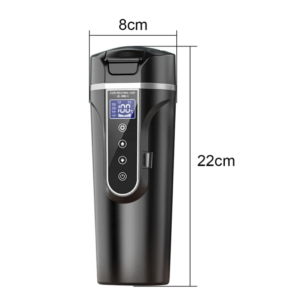 Portable LCD Display 450ML Water Warmer Bottle Stainless Steel Heat Preservation Car Heating Cup Electric Kettle 12V/24V - Image 6