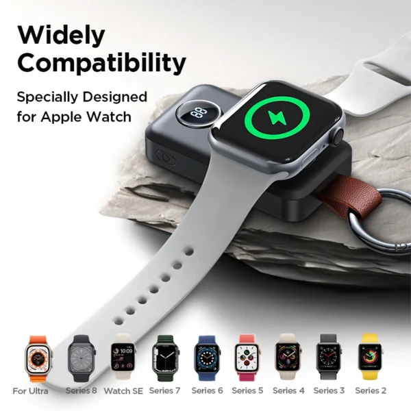 JOYROOM Portable 2000mAh Wireless Charger for Apple Watch Series 9/8/7/6/5/4/3/2/SE/UItra 2/Ultra Magnetic iWatch Power Bank - Image 6