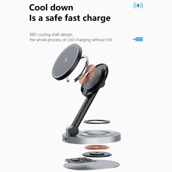 2 In 1 Magnetic Wireless Charger Stand Pad For iPhone 15 14 13 12 11 Pro Max 11 X Apple Watch Airpods Fast Charging Dock Station - Image 5