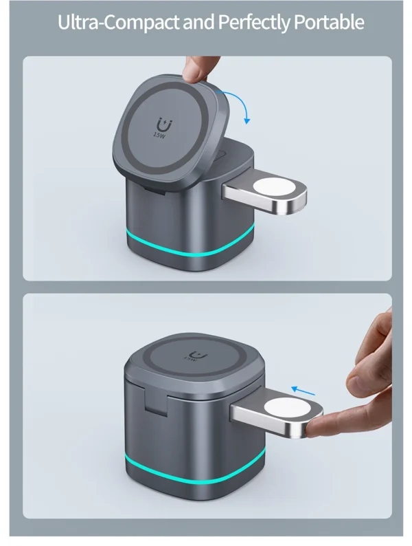 3 in 1 Transparent Magnetic 15W Wireless Charger Charger Stand For iPhone 14 13 12 ProMax Airpod Pro Watch 8 SE Charging Station - Image 18