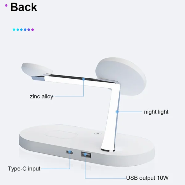 3 in 1 Wireless Charger Stand For iPhone 12 13 14 15 16 Fast Charging Station for Apple Watch 10 9 8 7 6 5 4 Airpods 2 3 Pro - Image 4