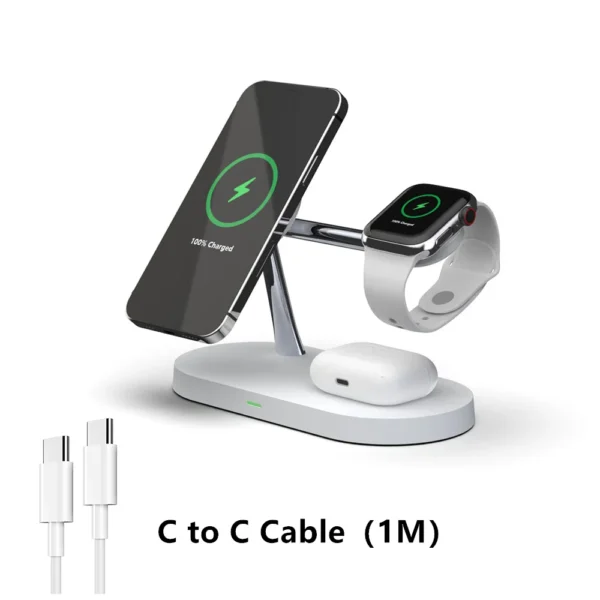 3 in 1 Wireless Charger Stand For iPhone 12 13 14 15 16 Fast Charging Station for Apple Watch 10 9 8 7 6 5 4 Airpods 2 3 Pro - Image 7