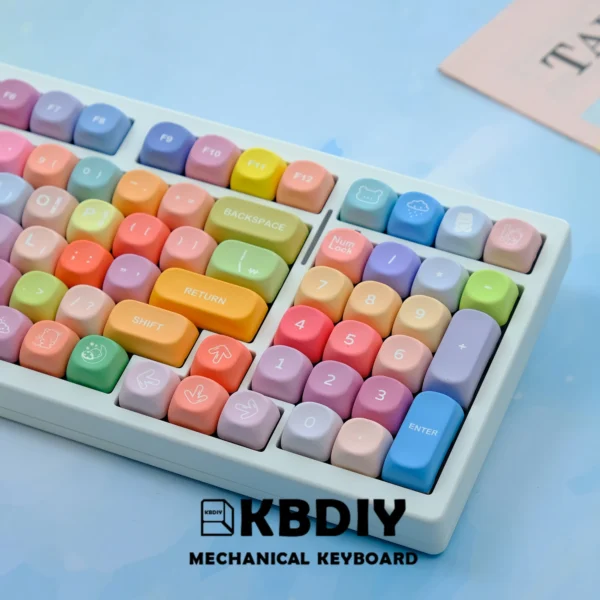 KBDiy KOA Profile Gummy Bears Keycap PBT Custom Korean Keycaps for Mechanical Keyboard Game Cute 141 Keys Caps ISO 7U Space Bar - Image 4