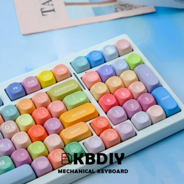 KBDiy KOA Profile Gummy Bears Keycap PBT Custom Korean Keycaps for Mechanical Keyboard Game Cute 141 Keys Caps ISO 7U Space Bar - Image 2