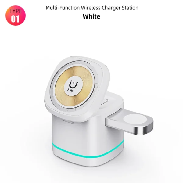 3 in 1 Transparent Magnetic 15W Wireless Charger Charger Stand For iPhone 14 13 12 ProMax Airpod Pro Watch 8 SE Charging Station - Image 8