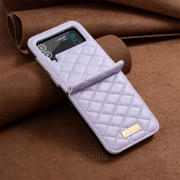 For Galaxy Z Flip 6 5 5G Cover Luxury Full Protect Noble Style Slim Leather Shell For Samsung Galaxy Z Flip 4 3 Fold Phone Case - Image 9