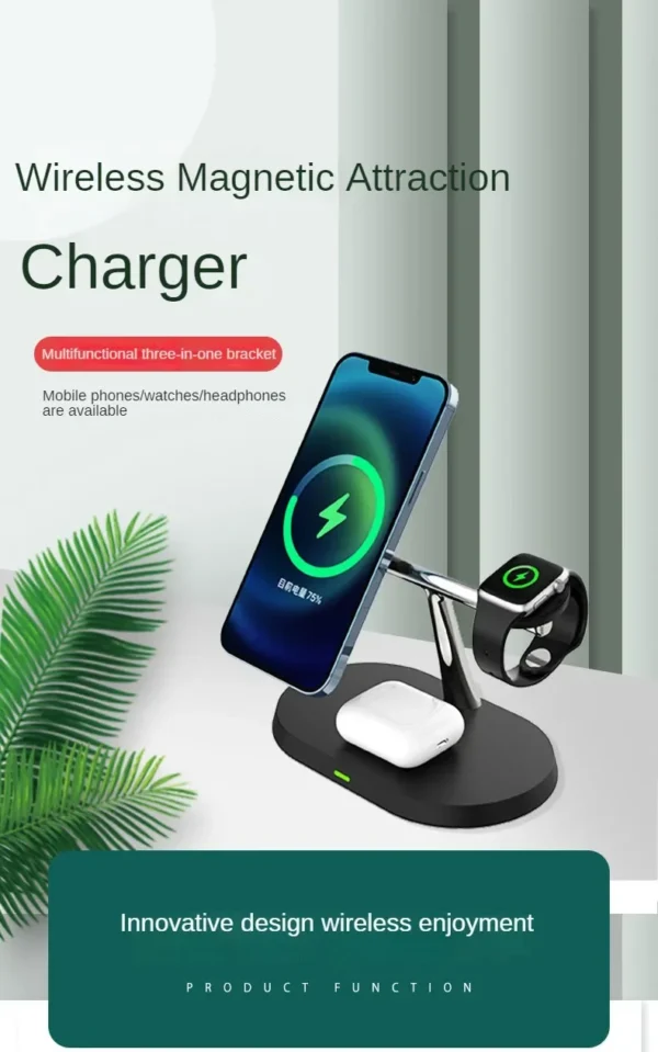 3 in 1 Wireless Charger for IPhone 15 14 13 12 Pro Max for Apple Watch 9 8 7 6 5 Airpods Pro 2 3 Fast Charging Station - Image 9