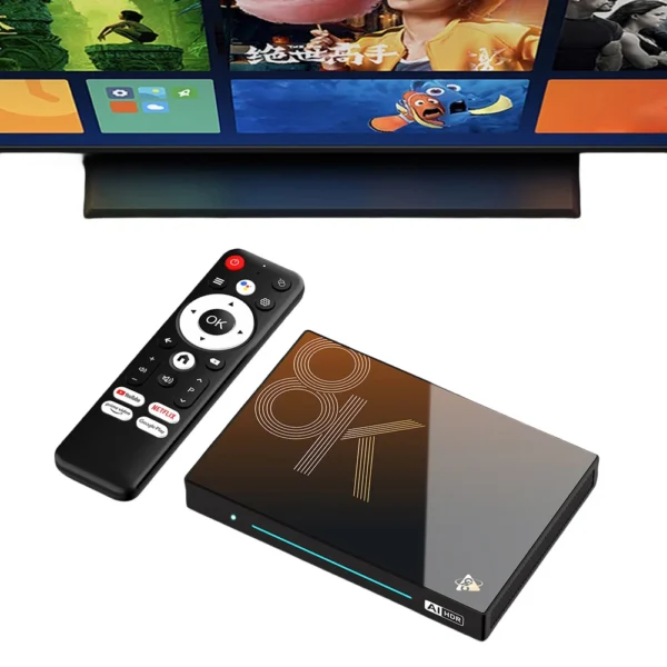 Smart TV Box Android 14.0 WiFi 6 BT 5.4 Octa-Core 4/8GB RAM 32/128GB ROM HD Media Player 8K AV1 H.265 for Android TV Box