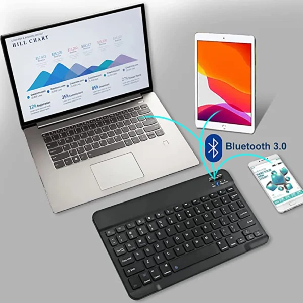 Mini Bluetooth Keyboard Wireless Keyboard Rechargeable Russian Spain Keyboards For IOS Android Windows 10 Inch For Phone Tablet - Image 6