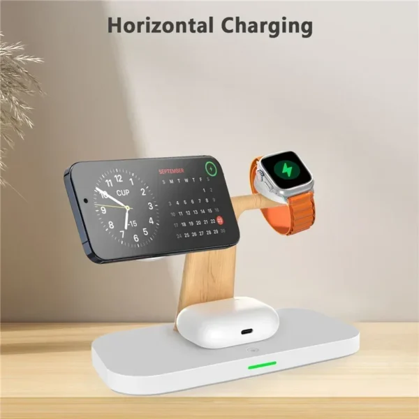 3 In 1 Magnetic Wireless Charger Stand For iPhone 16 15 14 Pro Max Apple Watch 9 8 7 Airprods Fast Charging Station Dock Holder - Image 26