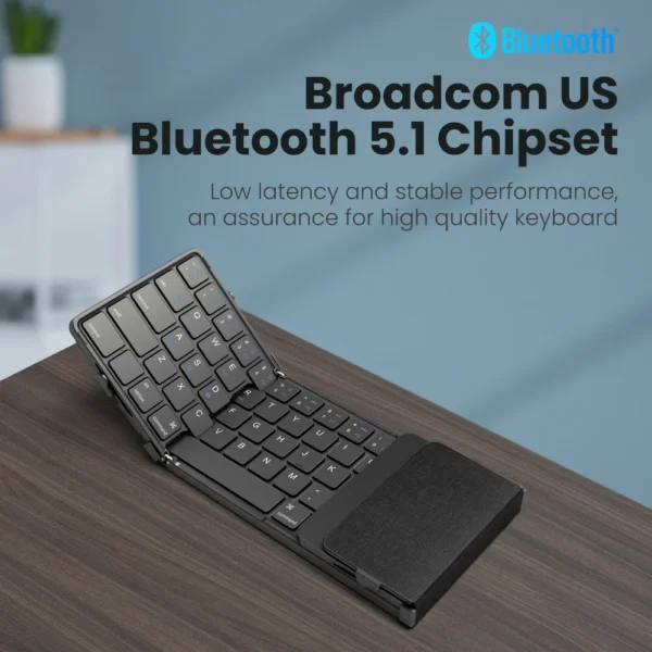 Jomaa Hebrew/Korea/Russia Wireless Folding Keyboard with Touchpad/Numer Rechargeable Foldable Bluetooth Keyboard for Tablet Ipad - Image 5