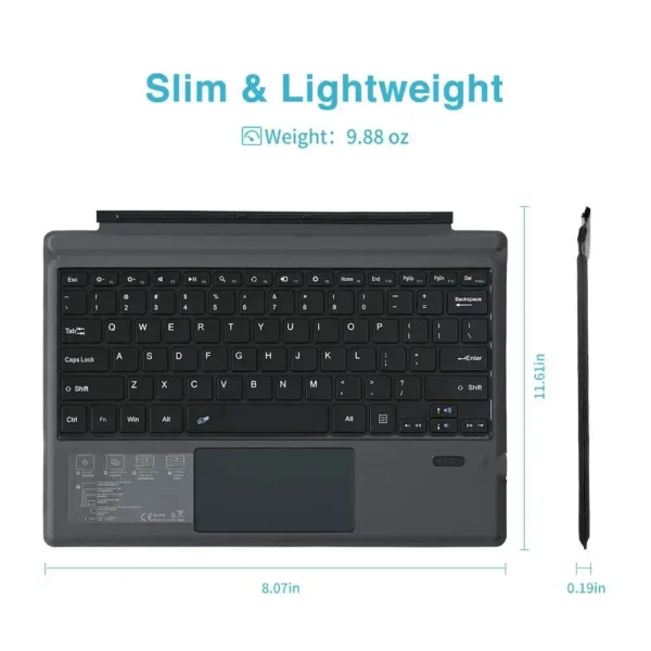 For Microsoft Surface Pro 3 4 5 6 7 8 9 X Go 1 2 3 Tablet Keyboard Ultra Slim Wireless Bluetooth Keyboard With Touchpad Backlit - Image 6