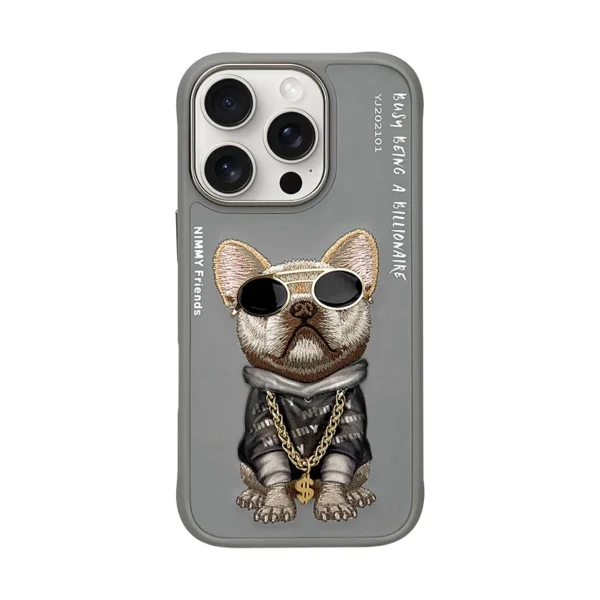 Luxury Hip-Hop Cat 3D Glasse Needle Embroidery With Lanyard Couple Case For iPhone 16  Pro Max Trend Original Fashion Cover - Image 9