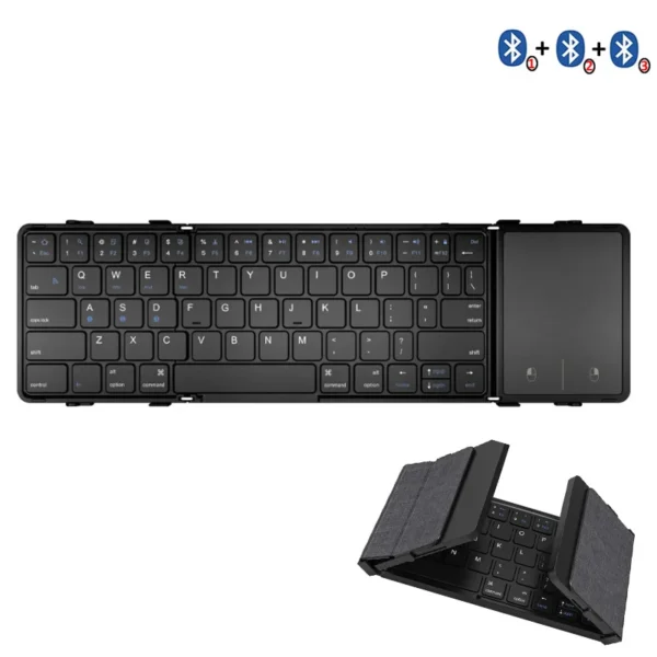 Jomaa Hebrew/Korea/Russia Wireless Folding Keyboard with Touchpad/Numer Rechargeable Foldable Bluetooth Keyboard for Tablet Ipad - Image 8